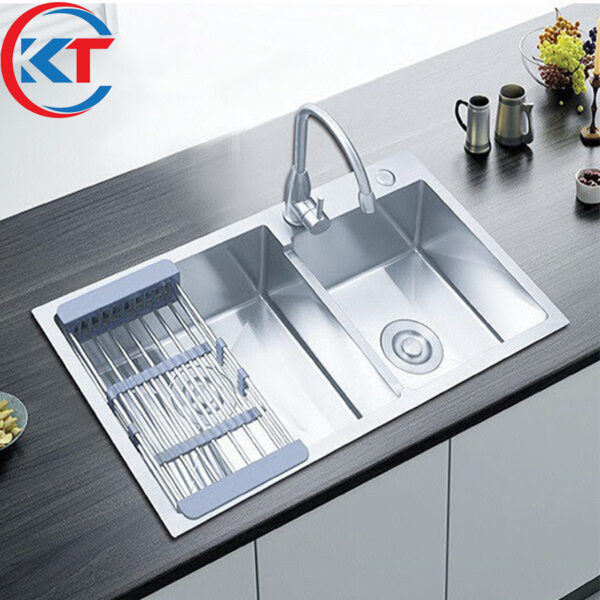 Chậu rửa chén bát 2 hố lệch KT CL27843